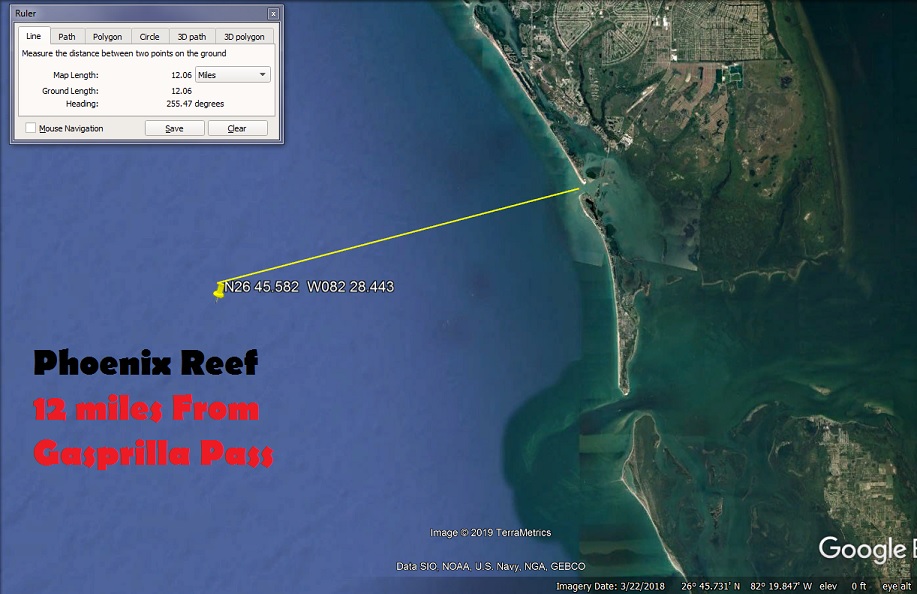 fishing reefs locations,latitude longitude, fishing information